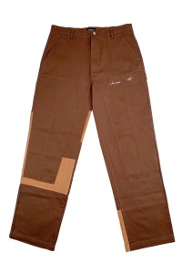 個人設計拼色男裝斜褲     訂製棕色繡花斜褲    零售行業   斜褲供應商   H270